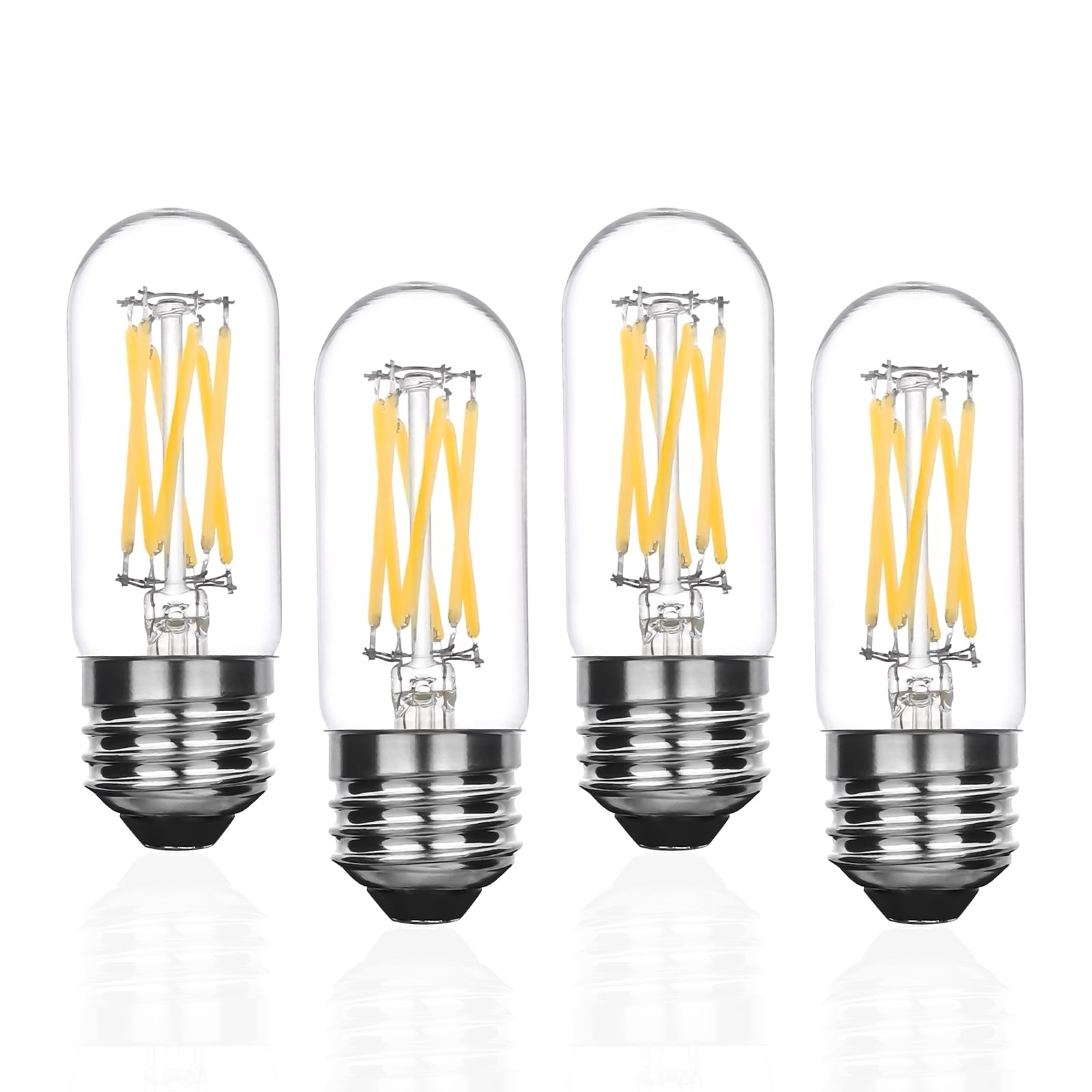 T6 T28 T7 LED Filament Candelabra Bulb E26 Base Dimmable 60W Equivalent 6W 4000K Soft White 580LM Clear