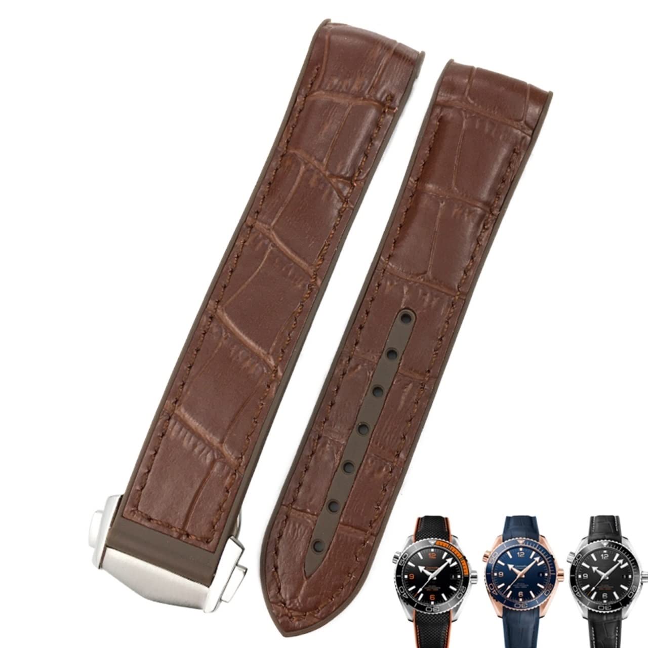 20mm 22mm paski do zegarków ze skóry bydlęcej dla Omega Seamaster 300 Speedmaster DE VILLE pasek do zegarka dla mężczyzn bransoletka punktowa klamra
