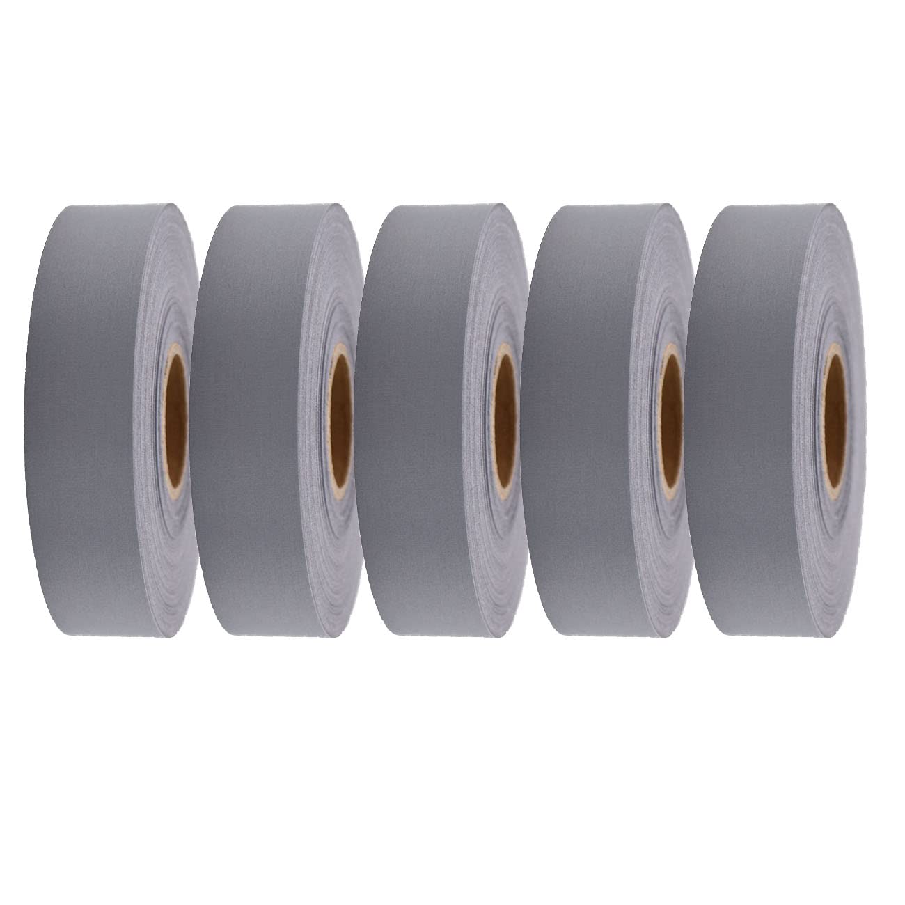 5 Rolls Silver Gray Reflective Fabric Safty Strip Safety Sew On Reflective Fabric Tape DIY for Clothing 25mmx3m (1" x 10')