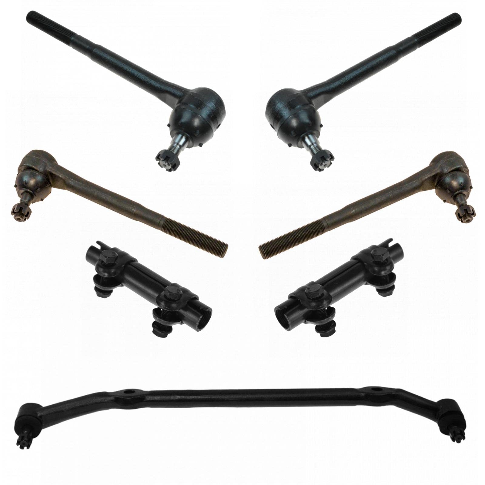TRQ Front Steering Kit - Center Link, Tie Rods & Adjusting Sleeves For 99-00 Cadillac, 88-00 Chevy/GMC Trucks & SUVs