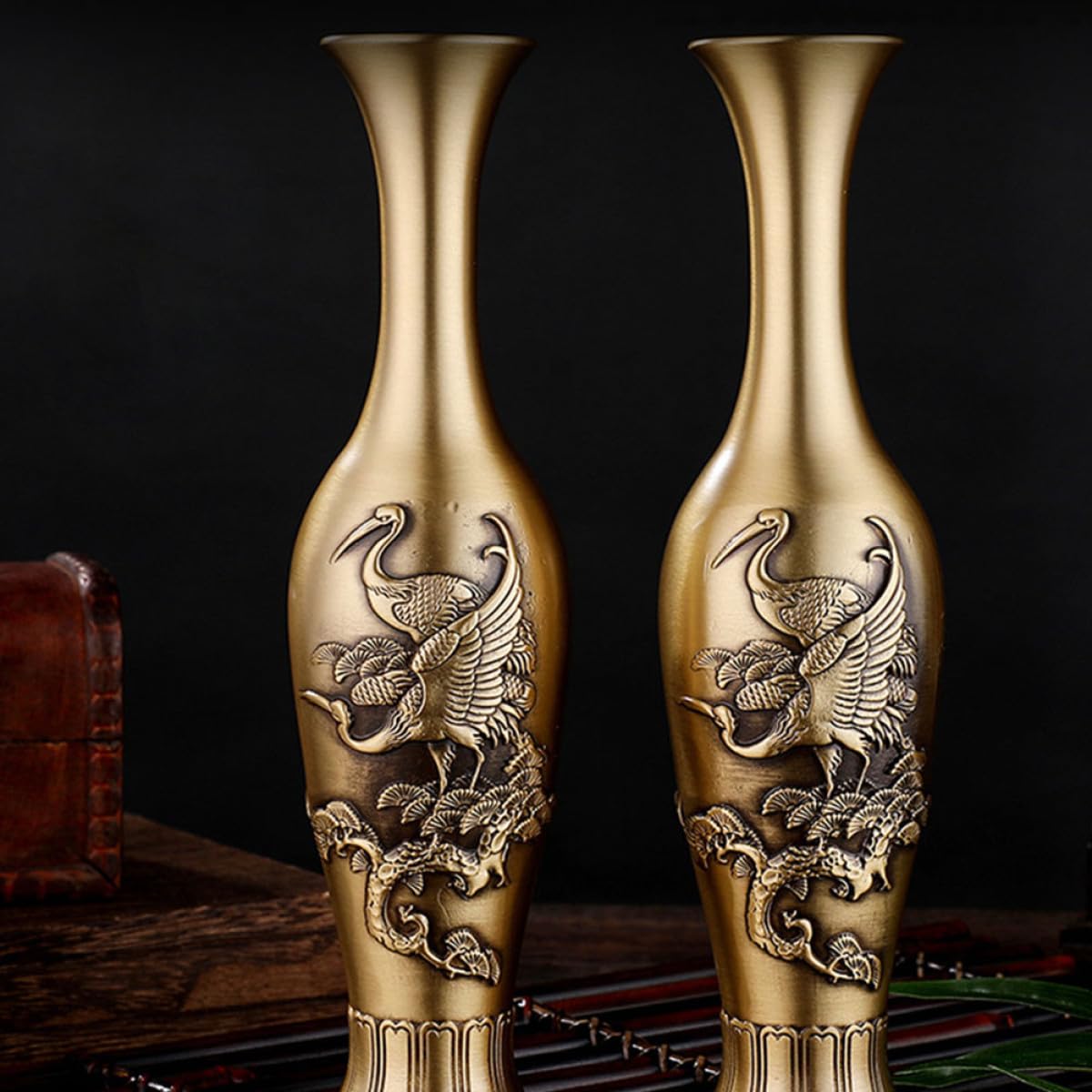 CALLARON Metallvase aus Messing mit Langer Lebensdauer für Wohnzimmer Dekoration und Elegante Tischdeko Stilvolle Hohe Vase für Frische und Künstliche Blumen