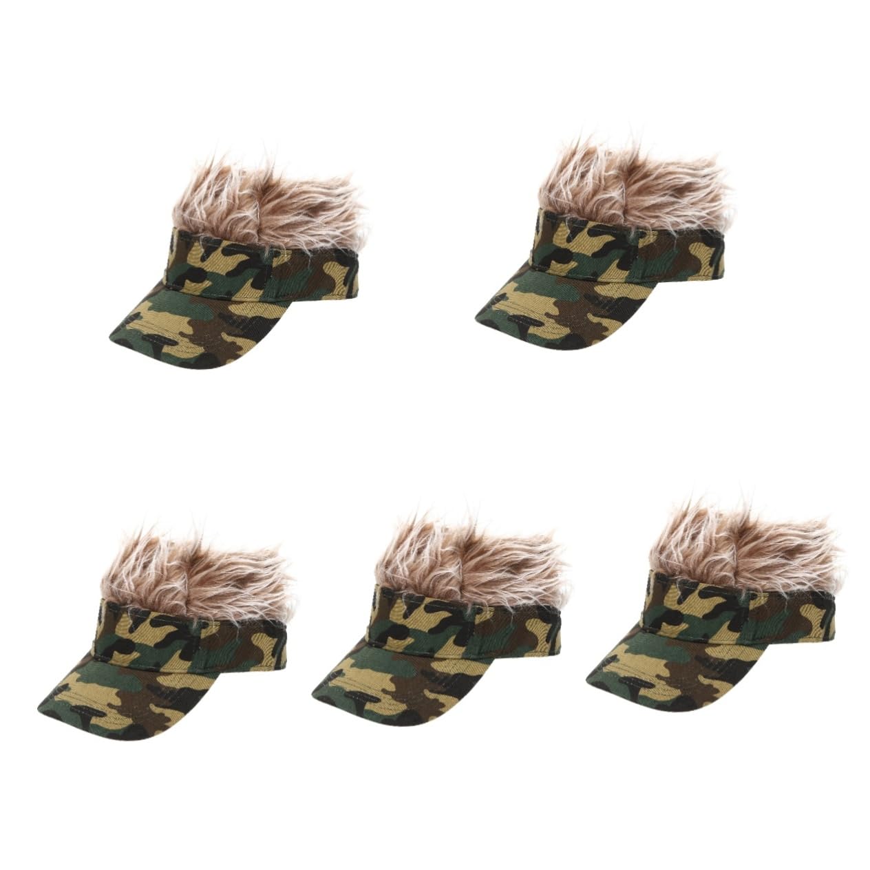 BESPORTBLE Casquette de Baseball Camouflage Perruque Chapeau Unisexe de Protection Solaire pour Activités Extérieures et Festivals
