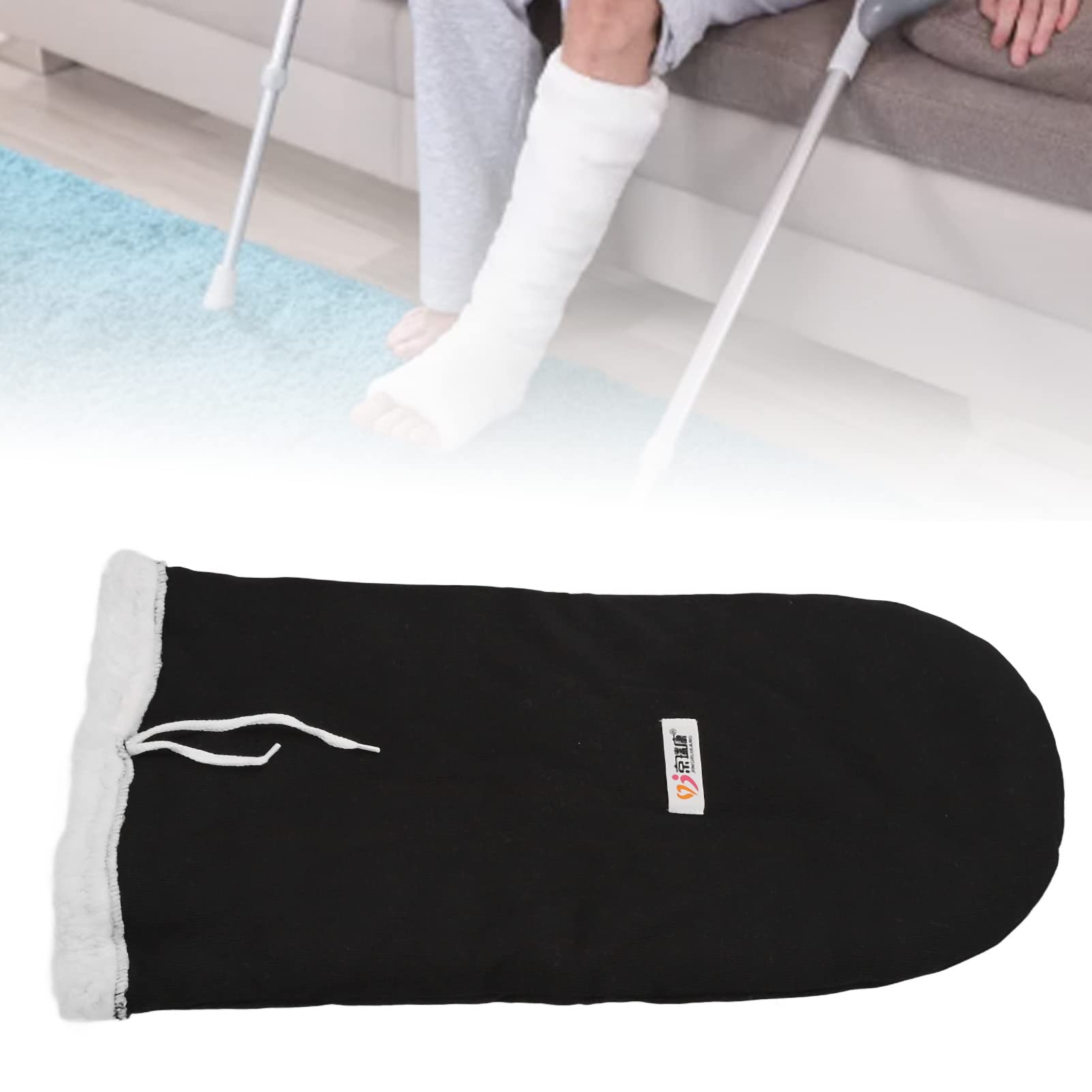 Calcetín fundido, funda para pie fundido negro, largo y grueso, funda para el dedo del pie, protector para el pie y el desgaste al aire libre, funda para botas de fractura, cubierta para la pierna