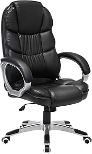 SONGMICS Office Chair, Gaming Chair, Desk Chair, Executive Chair, Ergonomic, Swivel and Height Adjustable, with Wheels, Bl…
