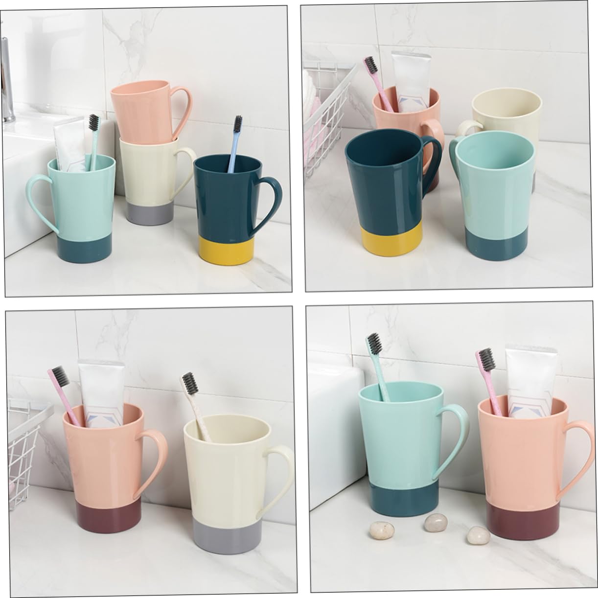 STOBAZA Bathroom Rinsing Cup Toothbrush Organizers Fashion Toothbrush Holders Set