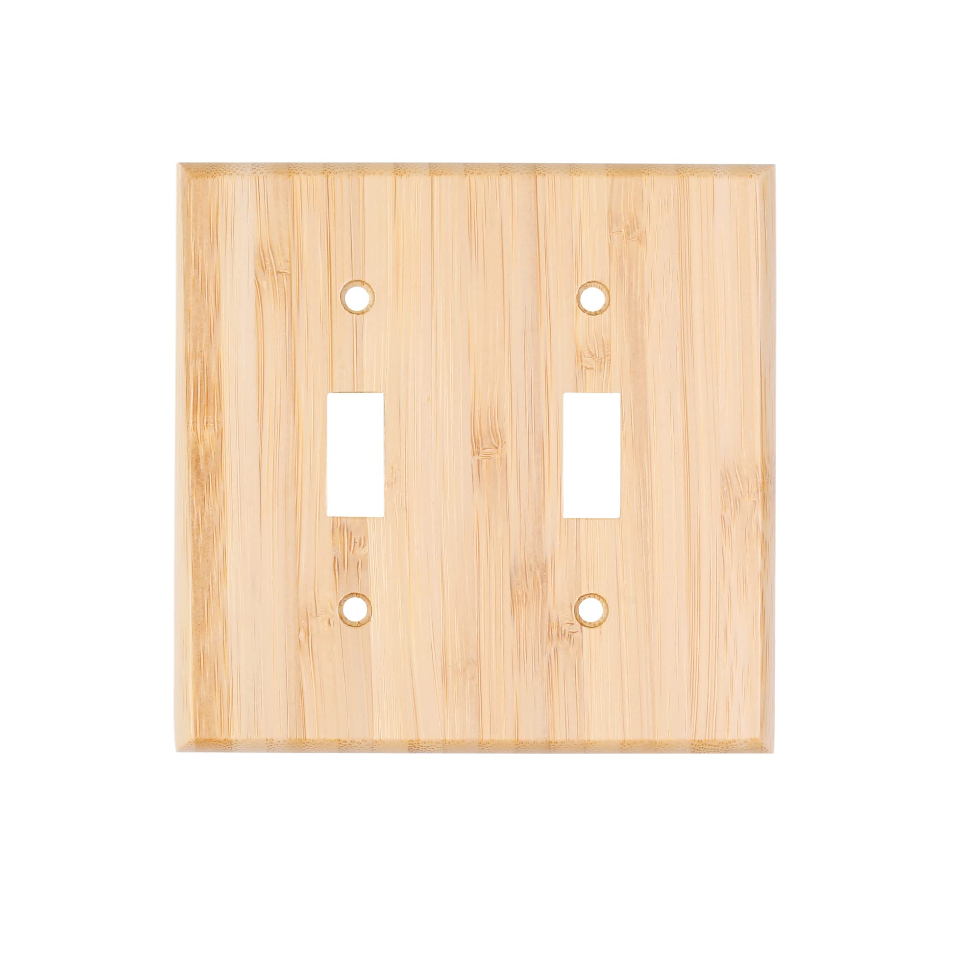 Solid Wood 1-Gang Duplex Toggle Light Switch Plate 4.5" X4.5" Bamboo Light Switch Cover Quality Raw Wooden Decorative Bedroom Kitchen Home Decor (1-