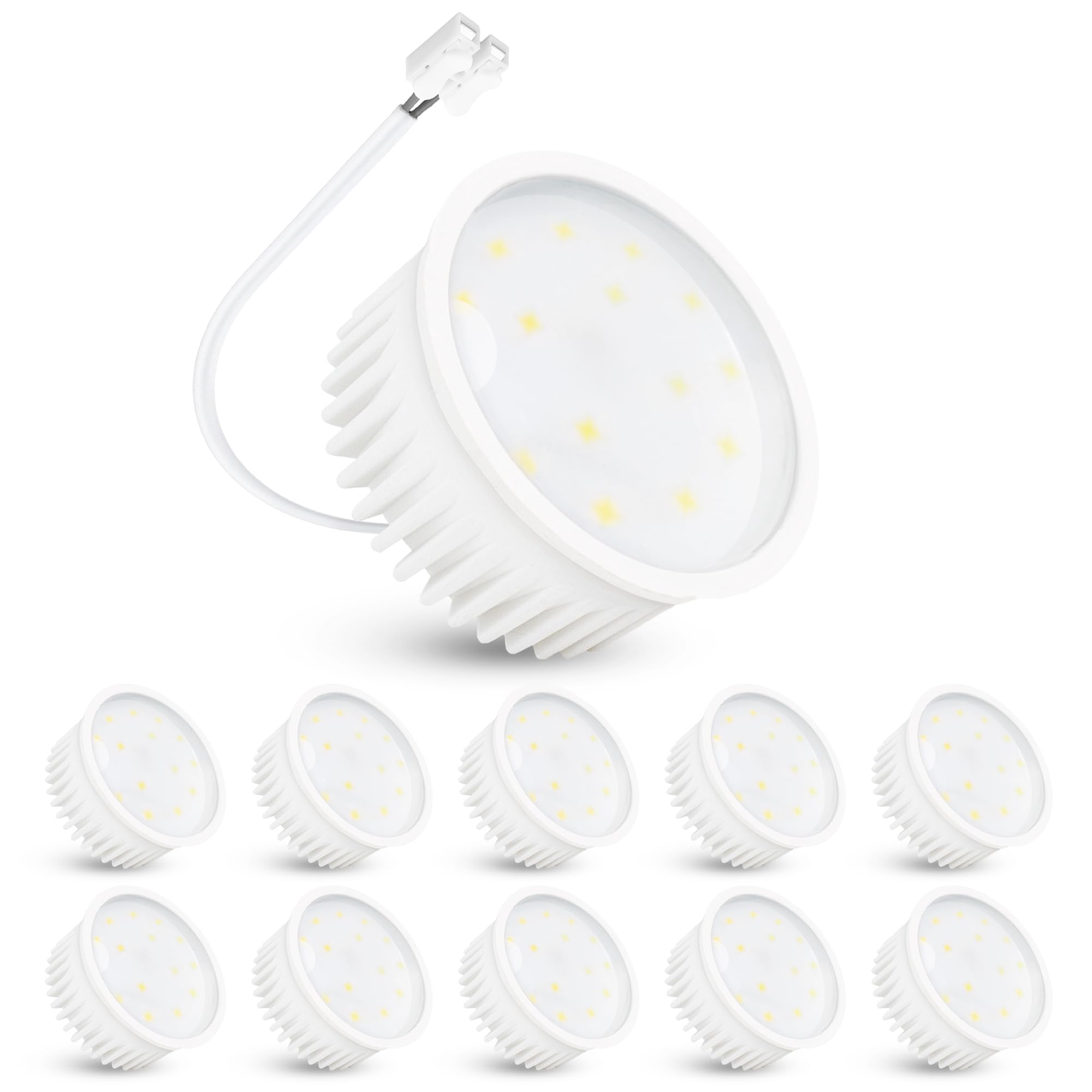 SSC-LUXon 10x flaches LED Modul FM-2 mit fourSTEP Dimmen ohne Dimmer - 4W neutralweiß 110° Abstrahlwinkel 230V - Glühbirne ersetzt 40W
