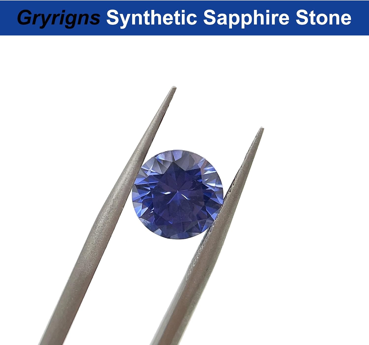 Cornflower Blue Round Brilliant Cut Loose Synthetic Sapphire Stone Blue Corundum Gemstone Faceted 3A VVS (1Pcs)