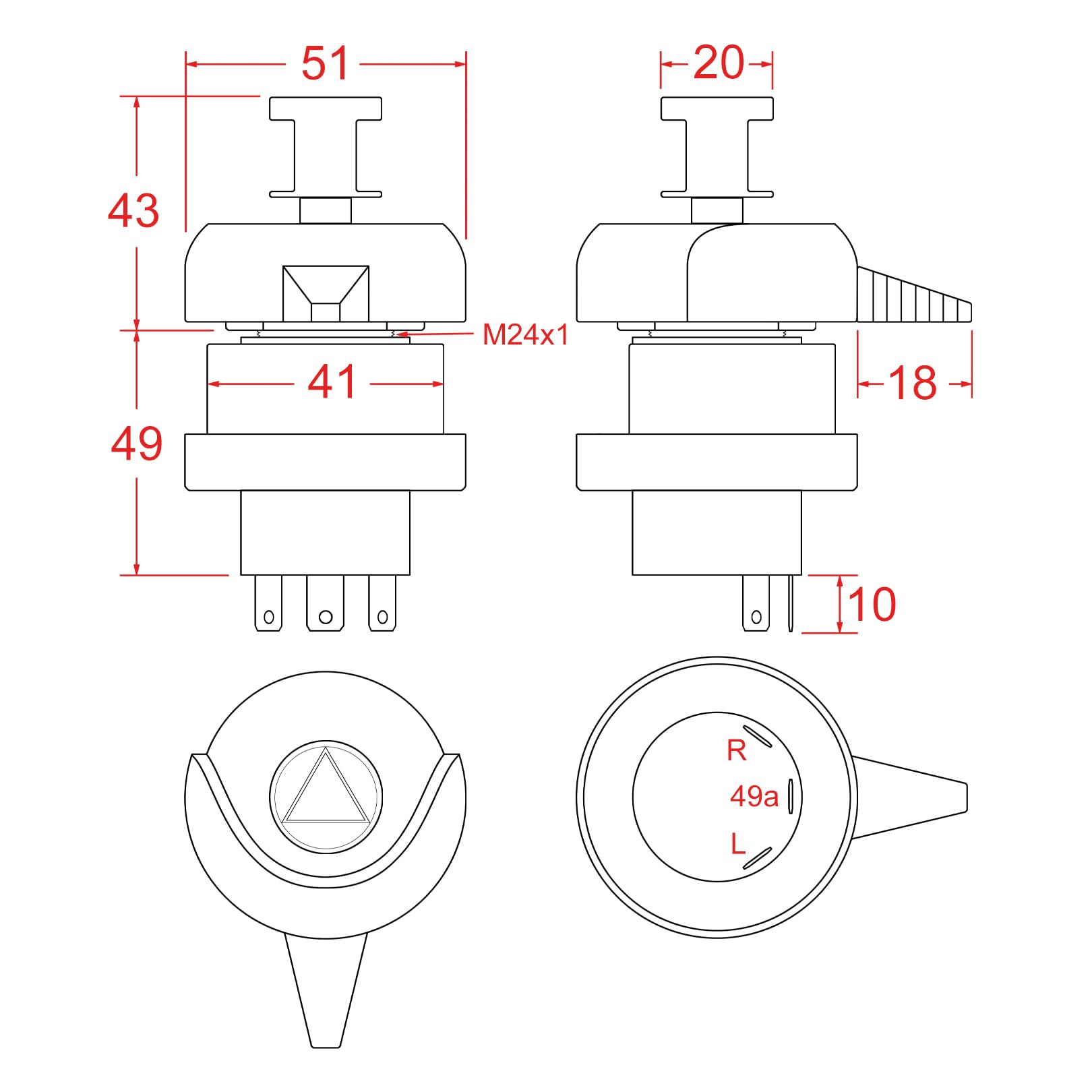 Blinkerschalter mit Warnblinkfunktion Universal