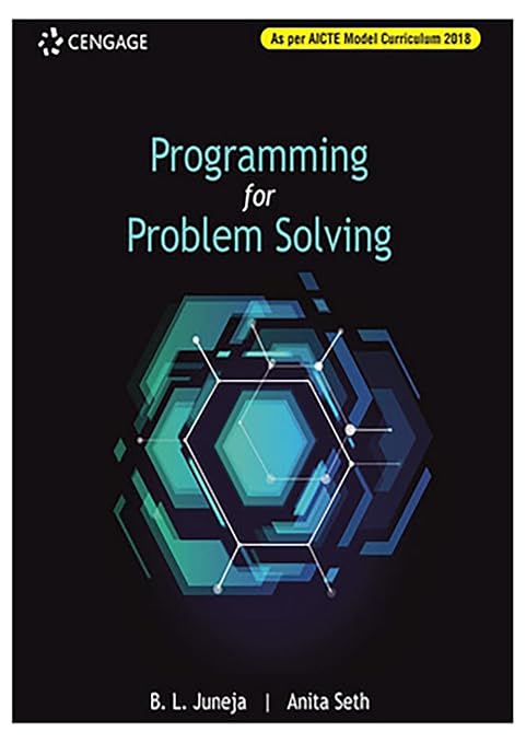 Cengage Learning Methods of Programming for Problem Solving (As per ...