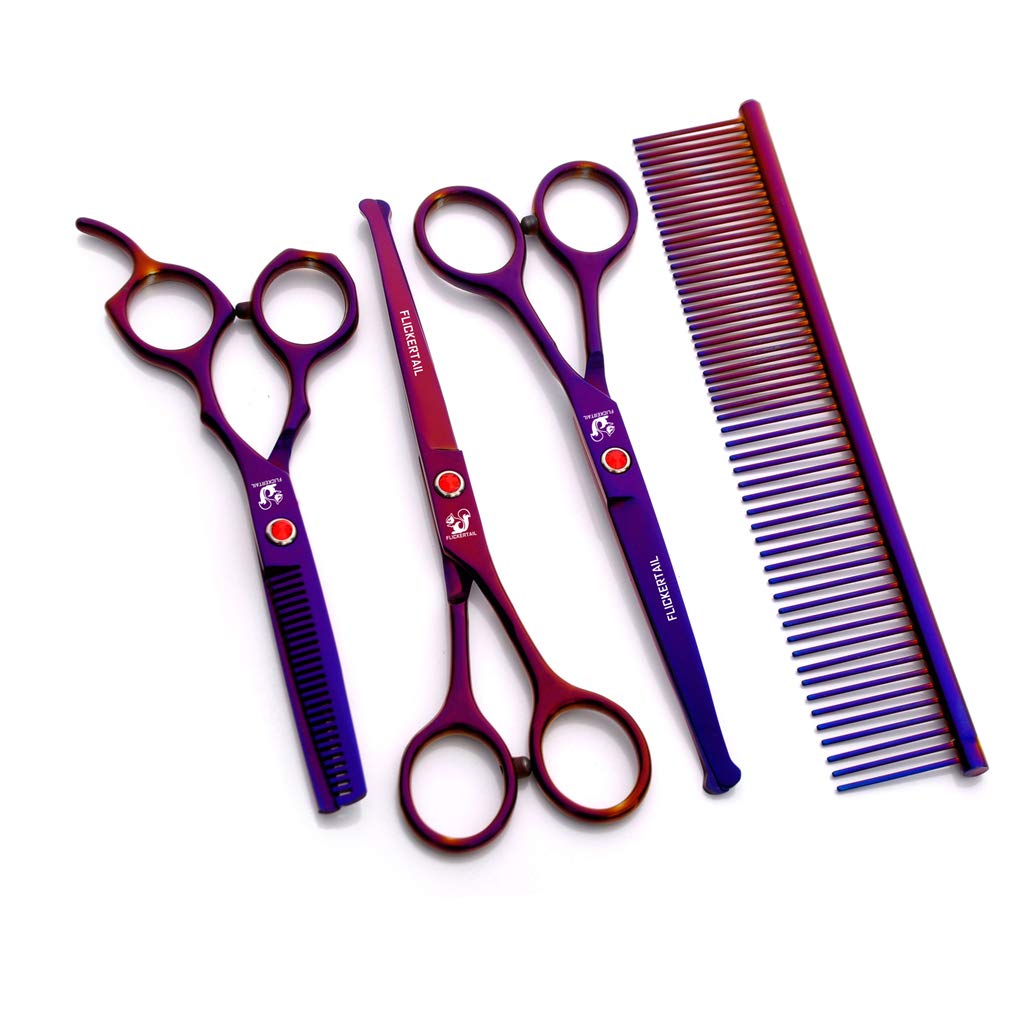4,5-6,5 Pollici Pet Grooming Forbici Kit, Professionale in Acciaio Inox Pet Trimmer Kit di Sicurezza Punta Rotonda, per Il Salone, Uso della Casa