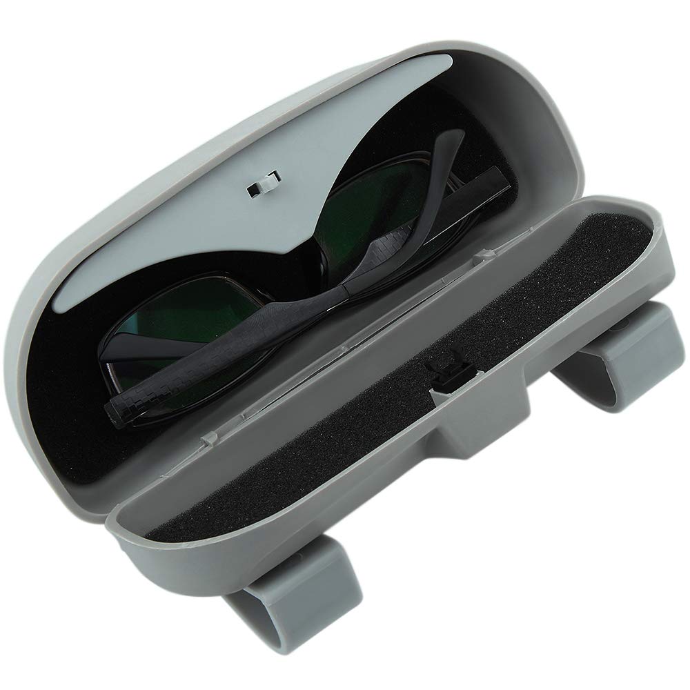 2 Clips Pour Lunettes De Voiture - Noir Et Gris, En Microfibre, Fixation Sur Visière, Rangement Pratique - 2