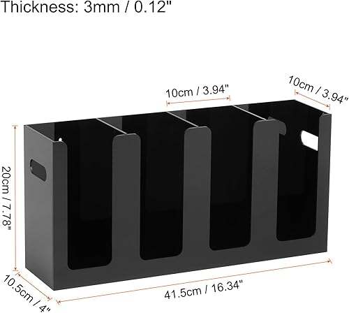 Miniatura 2 de uxcell Dispensador de taza de café desechable de montaje en pared con asas, taza de bebida calientefría y soporte de tapa, organizador de