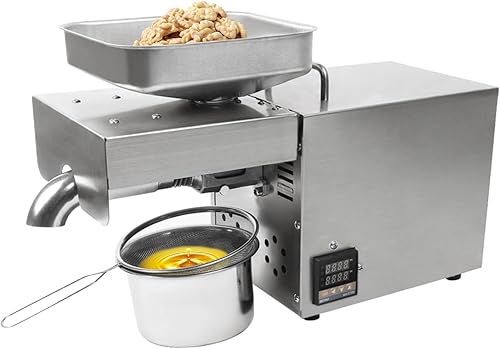 Máquina automática de prensa de aceite comercial Extracción de aceite frío caliente con control inteligente de temperatura Taza de aceite de acero