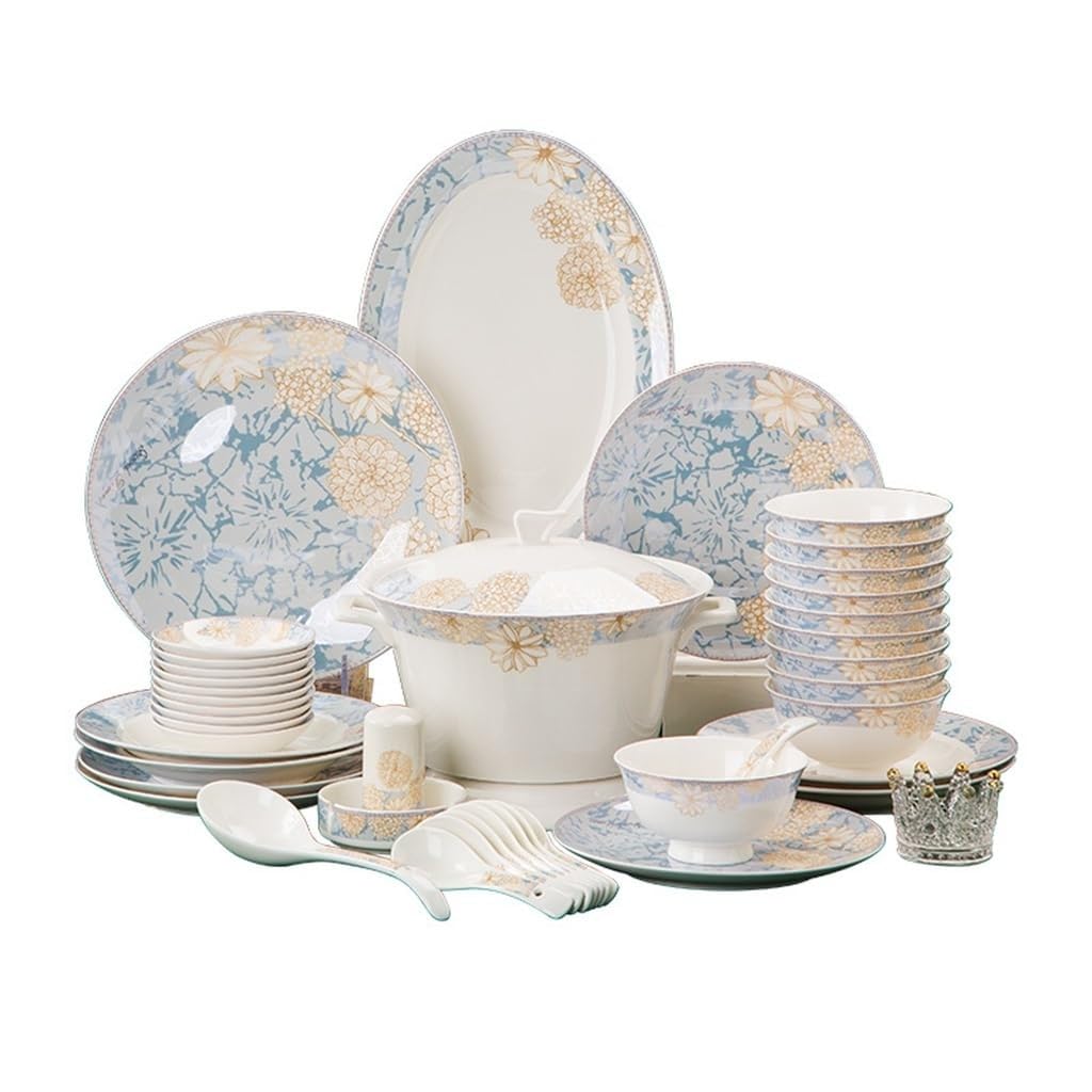 Zestaw zastawy stołowej, zestaw zastawy stołowej z porcelany kostnej, domowa ceramiczna miska, zestaw naczyń, prezent