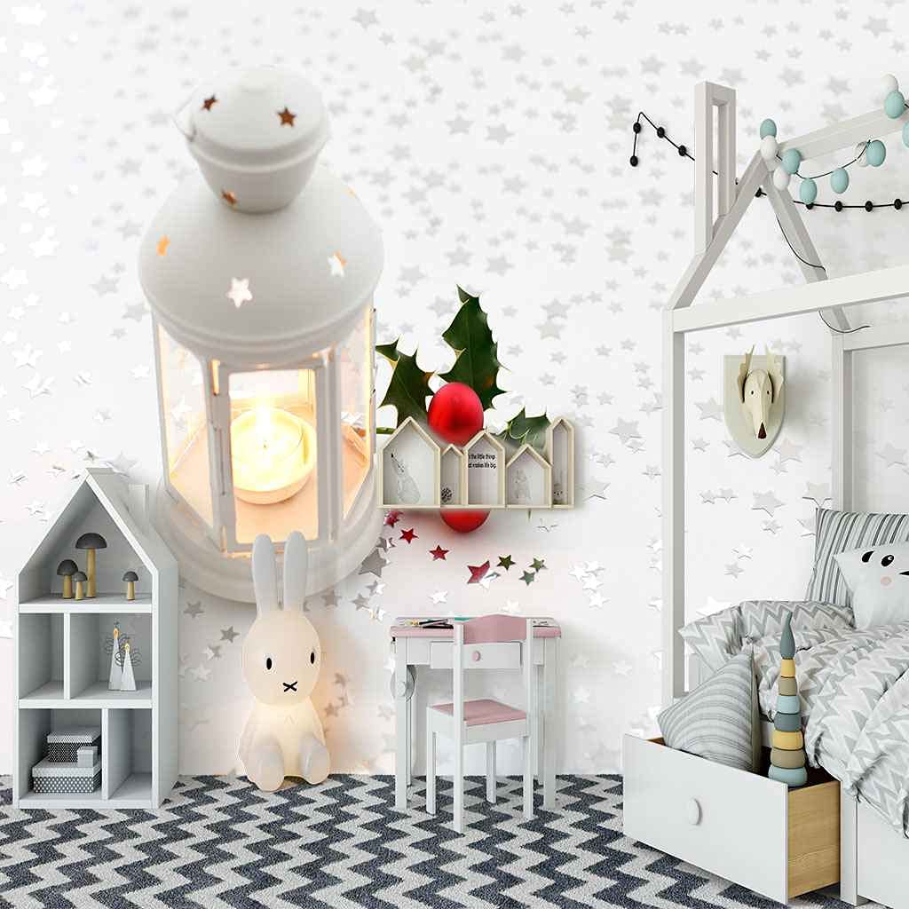 Papier peint poster bougie de Noël blanche pour chambre fille et salon 350x256 cm
