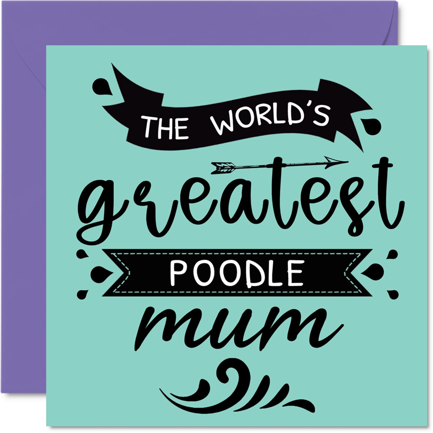Birthday Cards for Her from the Dog - World's Greatest Poodle Mum - Happy Birthday Card from Dog Pet, Mum Gifts, 145mm Mothers Day Greeting Cards for Mummy Mom Mama