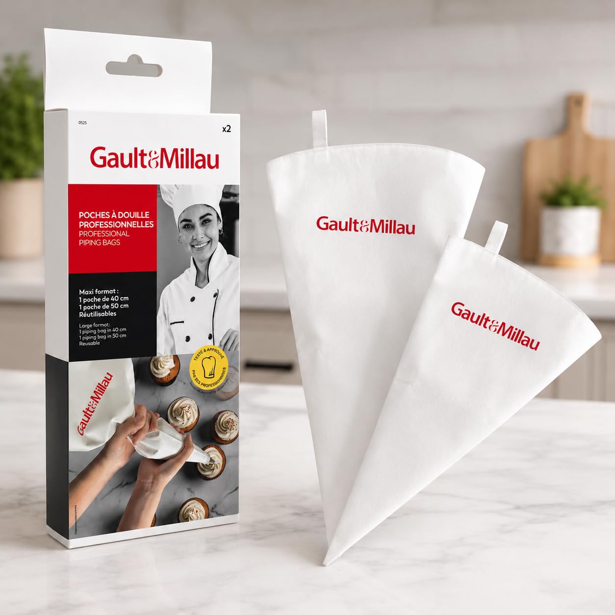 GAULT&MILLAU - Pro x2 kieszenie - Tworzenie dekorów cukierniczych - Wytrzymałe i wielokrotnego użytku - Zestaw 2 szt