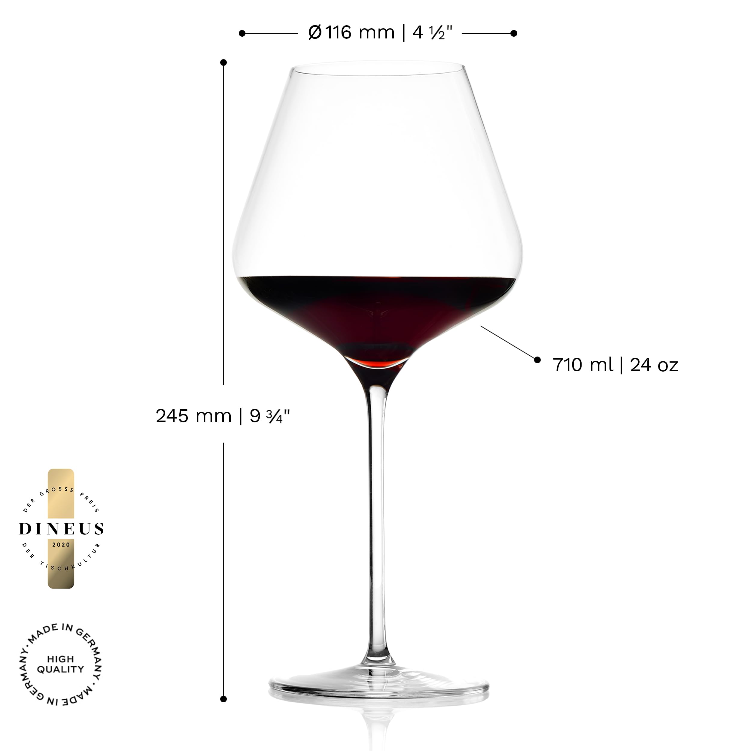 Stölzle Lausitz Copas de Vino de Borgoña Quatrophil Set de 6, 710 ml – Copas de Vino Tino para Borgoña y Pinot Noir – Copas para una Óptima Liberación de Aroma – Resistentes a Lavavajillas y Golpes