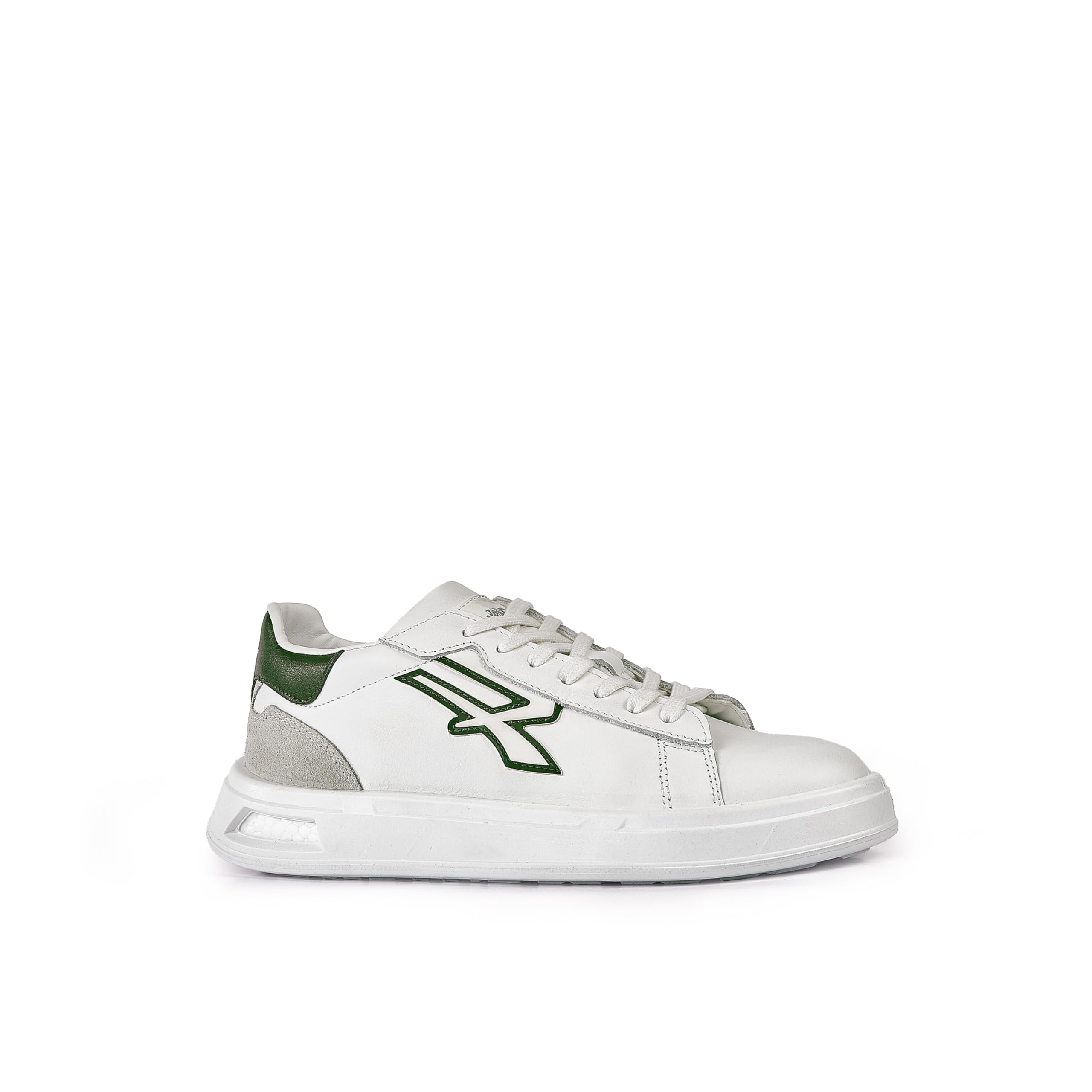 U-Power Urban Lifestyle Snake, Scarpe Sportive e Casual Bianche, Verdi e Beige in Morbida Pelle. Sneakers Basse con Suola Antiscivolo con Inserto Infinergy, Ideali per l'uso Quotidiano.