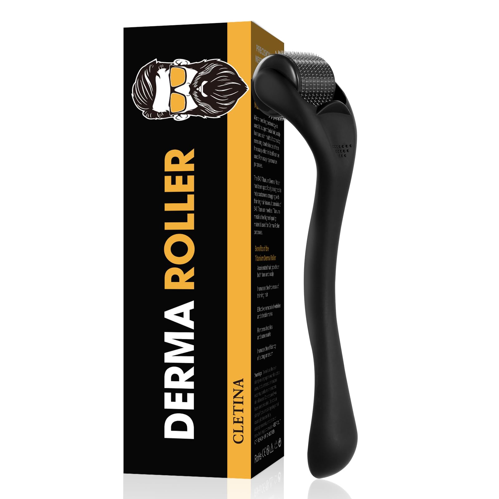 540 Titanium Derma Roller - Microneedle Micro Needle Roller for Men and Women Home Use - Microneedling Microneedle Skin Care Tool B10