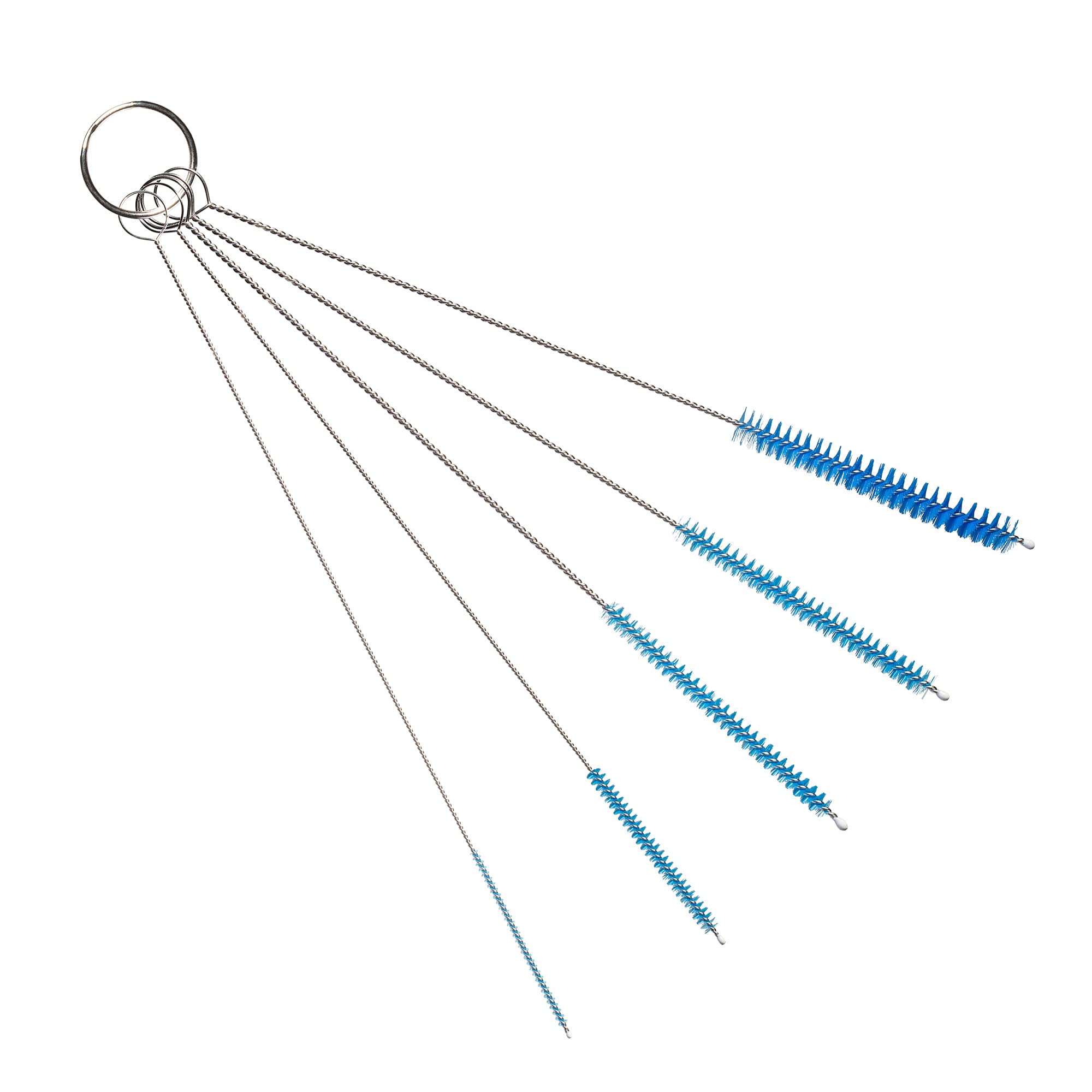 10" Tube Cleaning Brush Set, 5 Pack Small, Extra Long Nylon Straw Brushes with Flexible Handles for Bottles, Cleaning Straws, Pipe Cleaners, Keyboard,
