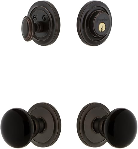 Miniatura 6 de GRANDEUR hardware Circulaire rosetón con perilla de Coventry y a juego cerrojo Combo Pack, 853300