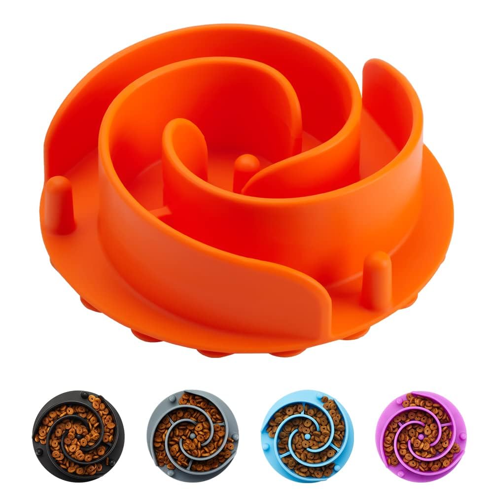 Slow Feeder Dog Bowls Insert, Animire Soft Silicone Slow Eating Dog Food Bowl for Small, Medium and Large Dogs, Compatible with Regular and Elevated