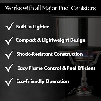 SOTO Amicus Stove with or without Igniter Camping Stove - Superior Under Windy Conditions, Shock Resistant, and Low-cost With High-end Performance Stove