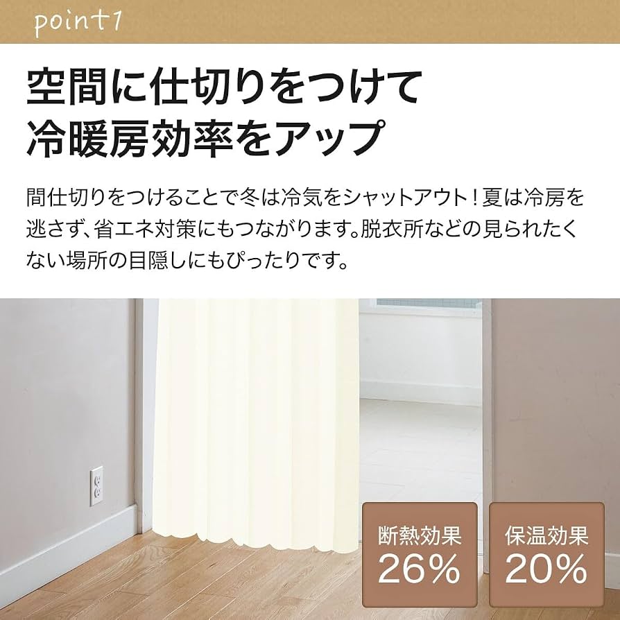 Amazon｜ニトリ(NITORI) フリーカット間仕切りカーテン プレーン2 IV