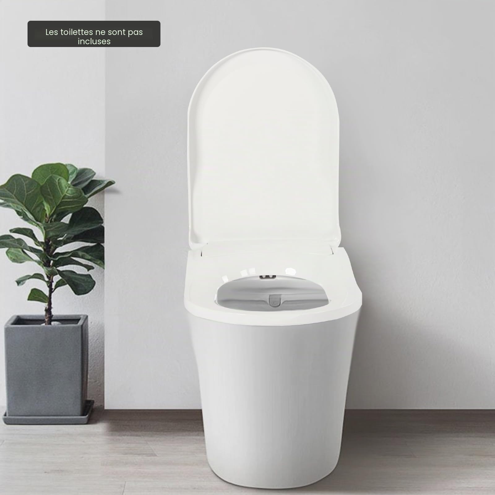 Abattant de WC avec bidet, sièges de WC avec descente automatique, non électrique, avec double buses autonettoyantes, dos séparé et nettoyage féminin (forme D), écartement de trous de 11,5 à 16,5 cm