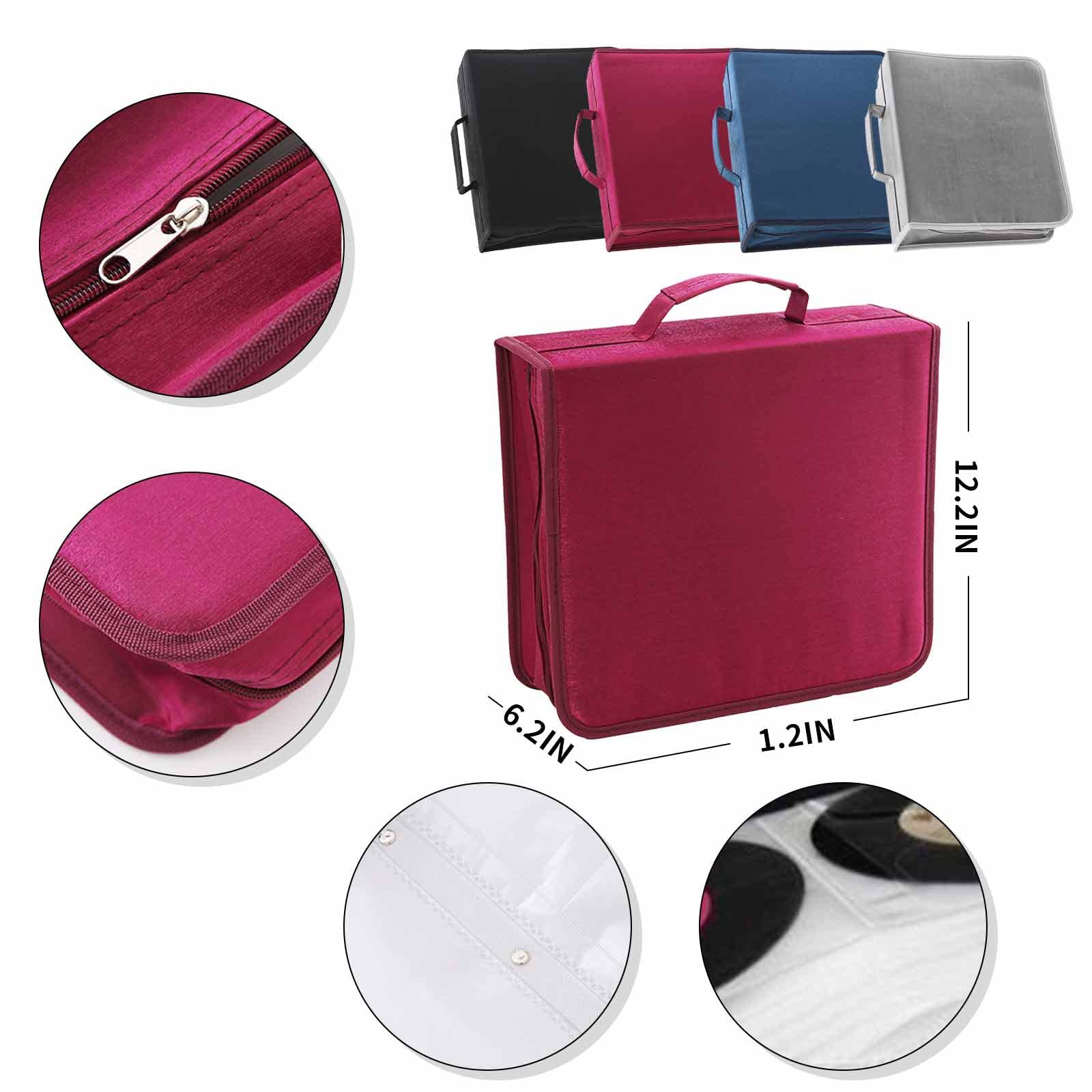 Etui na płyty CD z uchwytem na DVD, pojemność 400 sztuk, organizer przenośny segregator do portfela CD, pojemność etui na płyty CD/DVD, portfel, przechowywanie, uchwyt (400 ciemnoniebieski)