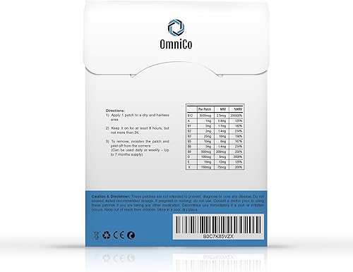 Miniatura 2 de OmniCo - Parches energéticos B12 - Paquete de 30