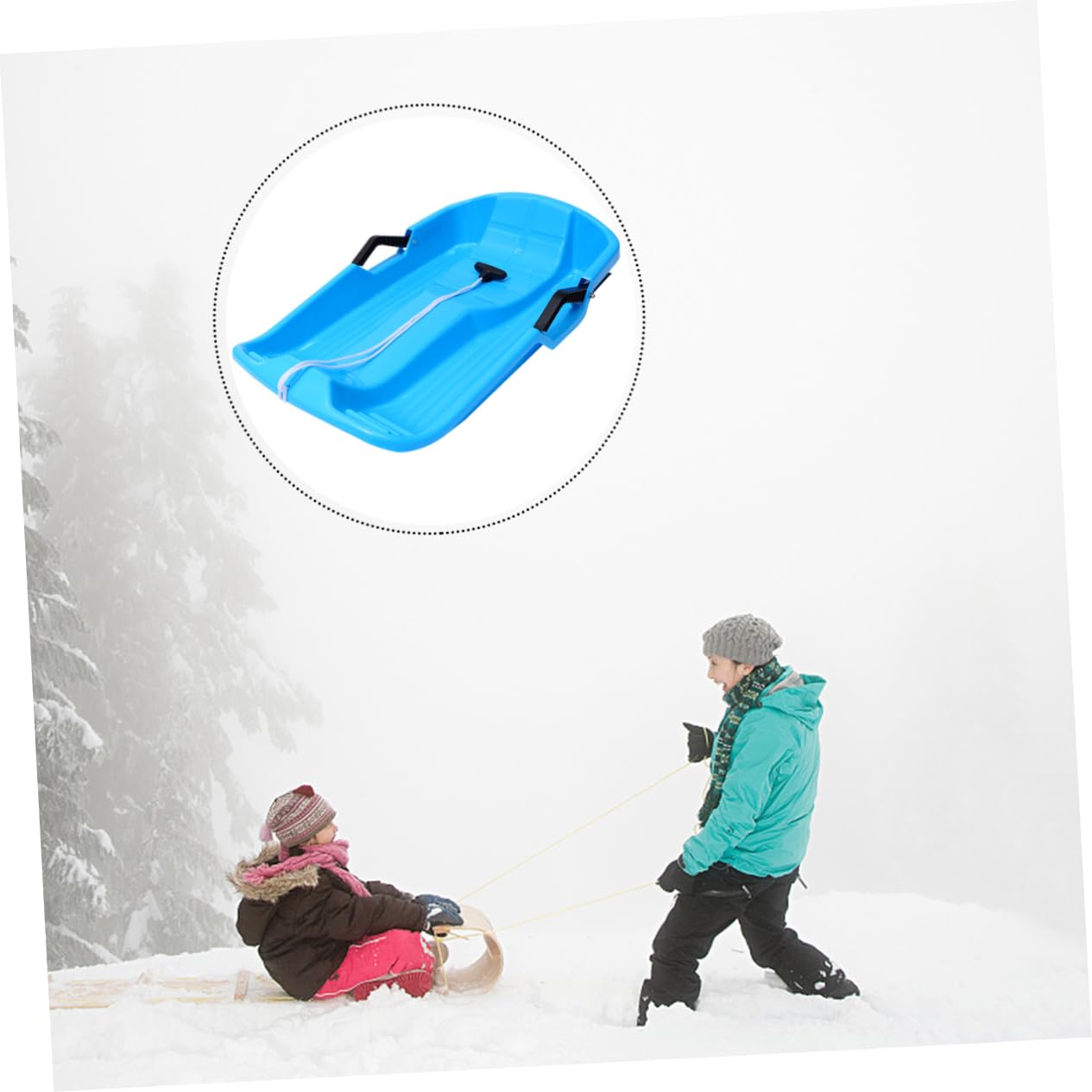 Anneome Slittino Neve per Adulti e Scivolo Sportivo Resistente e Facile per Attività All Neve