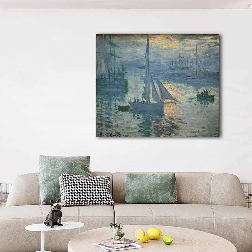 Amazon｜クロード・モネ-日の出, The Sea 絵画 インテリア おしゃれ