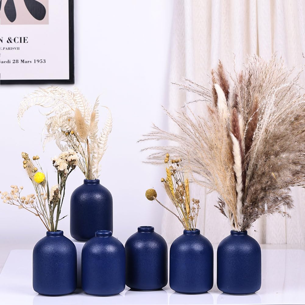 Amazon.co.jp: 陶器製の花瓶6~6個セット 小花瓶(ブルーセット