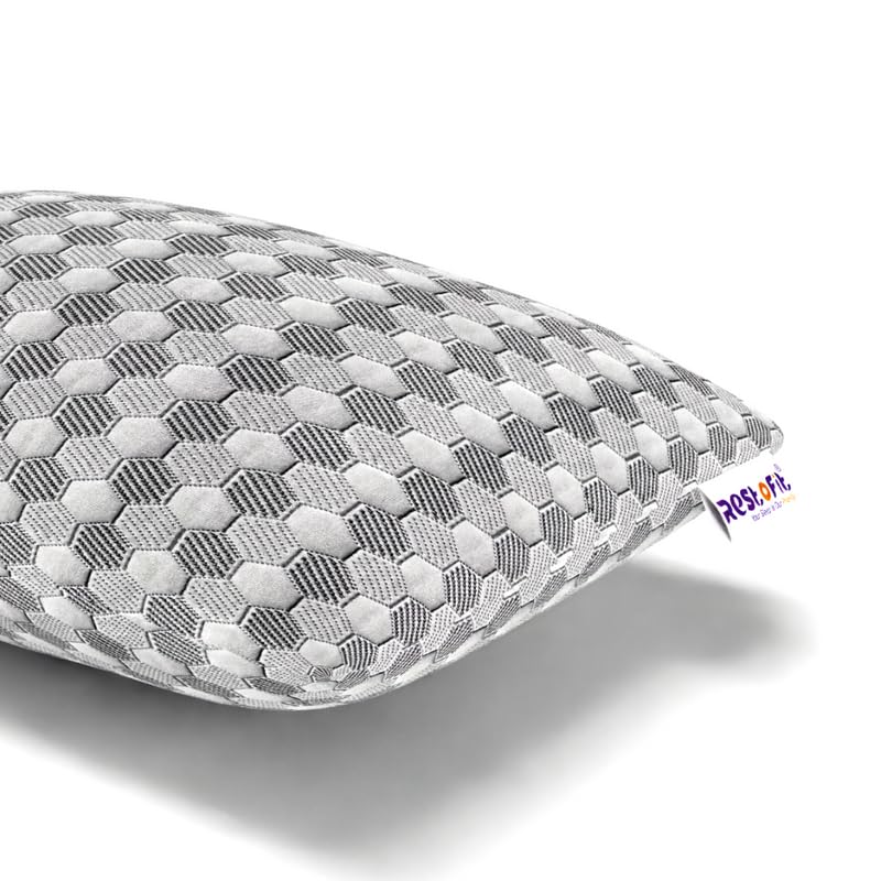 RESTOFIT Microfiber Cloud Sleeping Pillows with Adjustable Zipper | Set of 4 (Standard Size, 26x16 Inches) | White