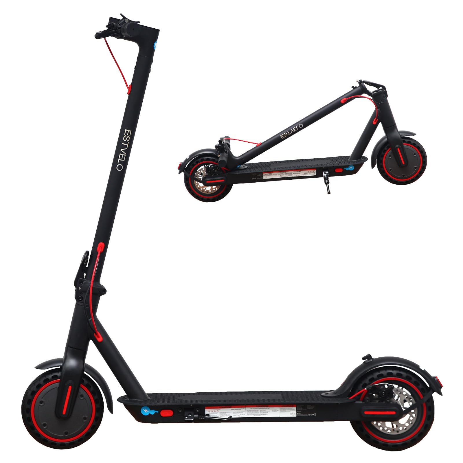 ESTVELO Electric Scooter Adult with App,350W brushless motor,3 Speed Modes,Range 25-30km,8.5 Inch Double-layer pneumatic tires,e scooter for easy travel