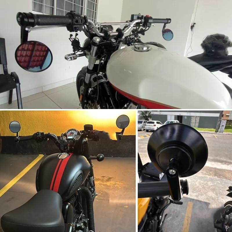 Retrovisor con punta de manillar universal compatible con Royal Enfield Meteor 350 Classic 3