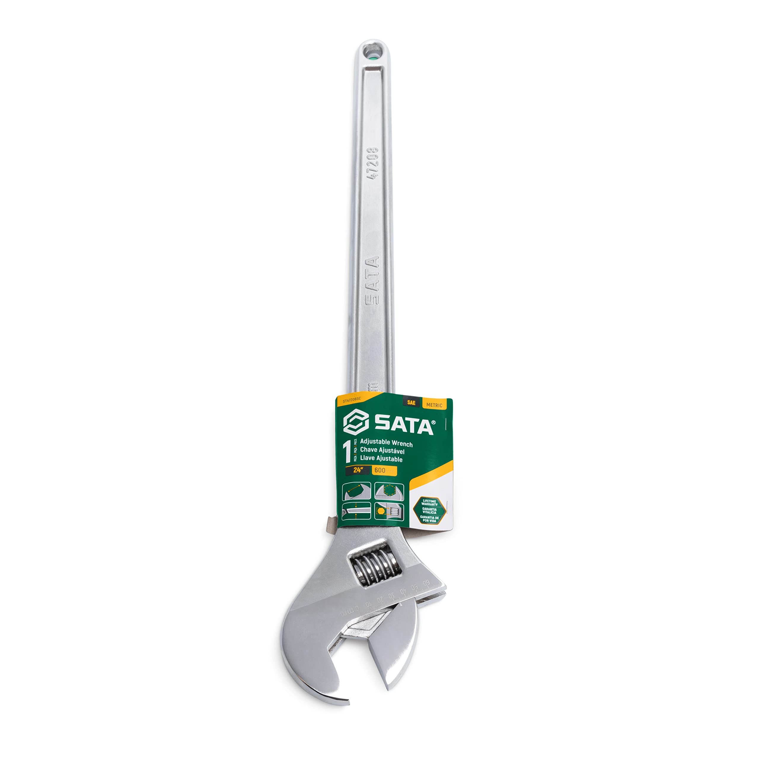 SATA ST47208SC Clé à molette 24" en alliage d'acier au chrome vanadium pour une résistance et une durabilité exceptionnelles