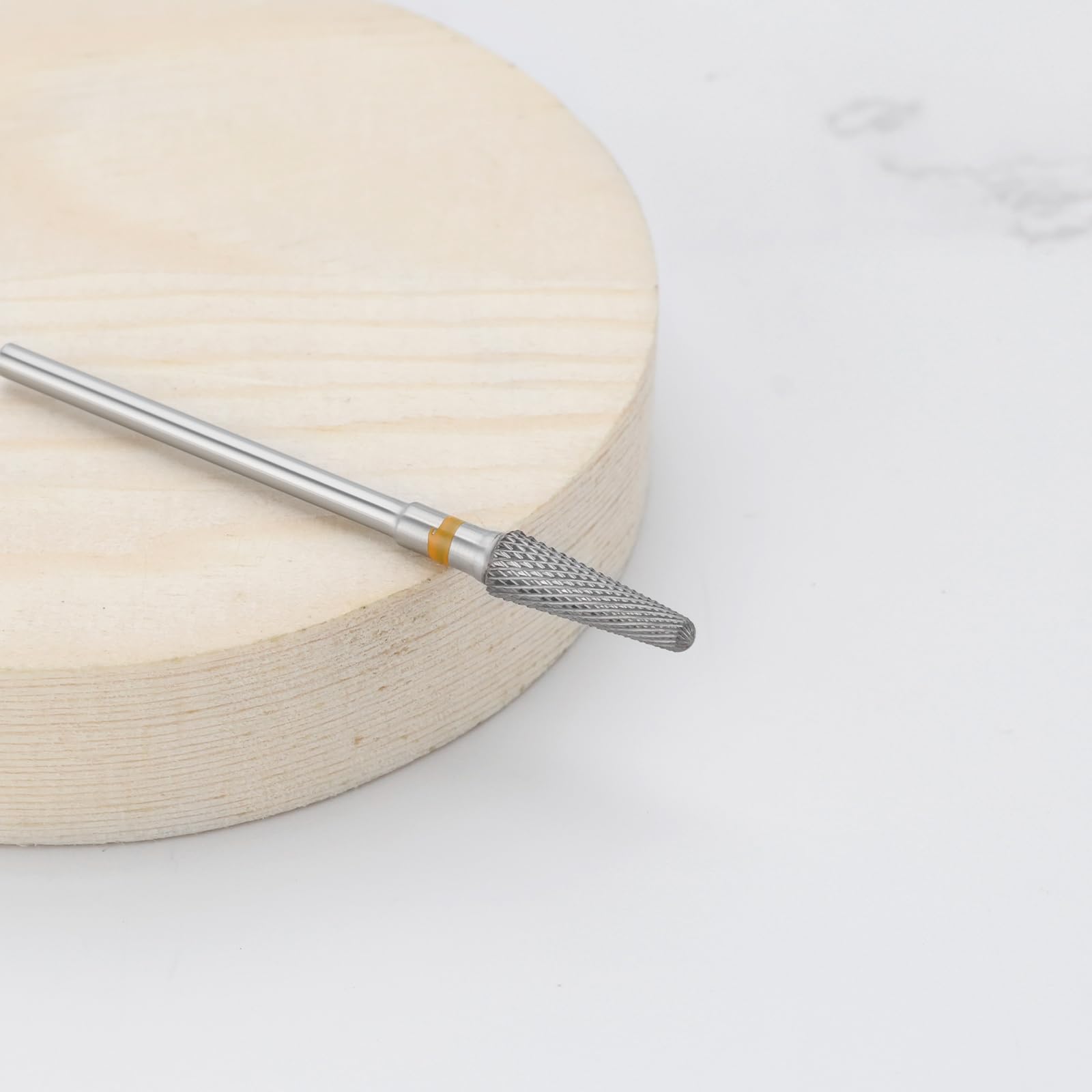 Punta per fresa in metallo duro, 2,35 mm, per manicure, trapano elettrico per manicure per rimuovere cuticole e pannelli in gel (XF giallo denti extra fini)