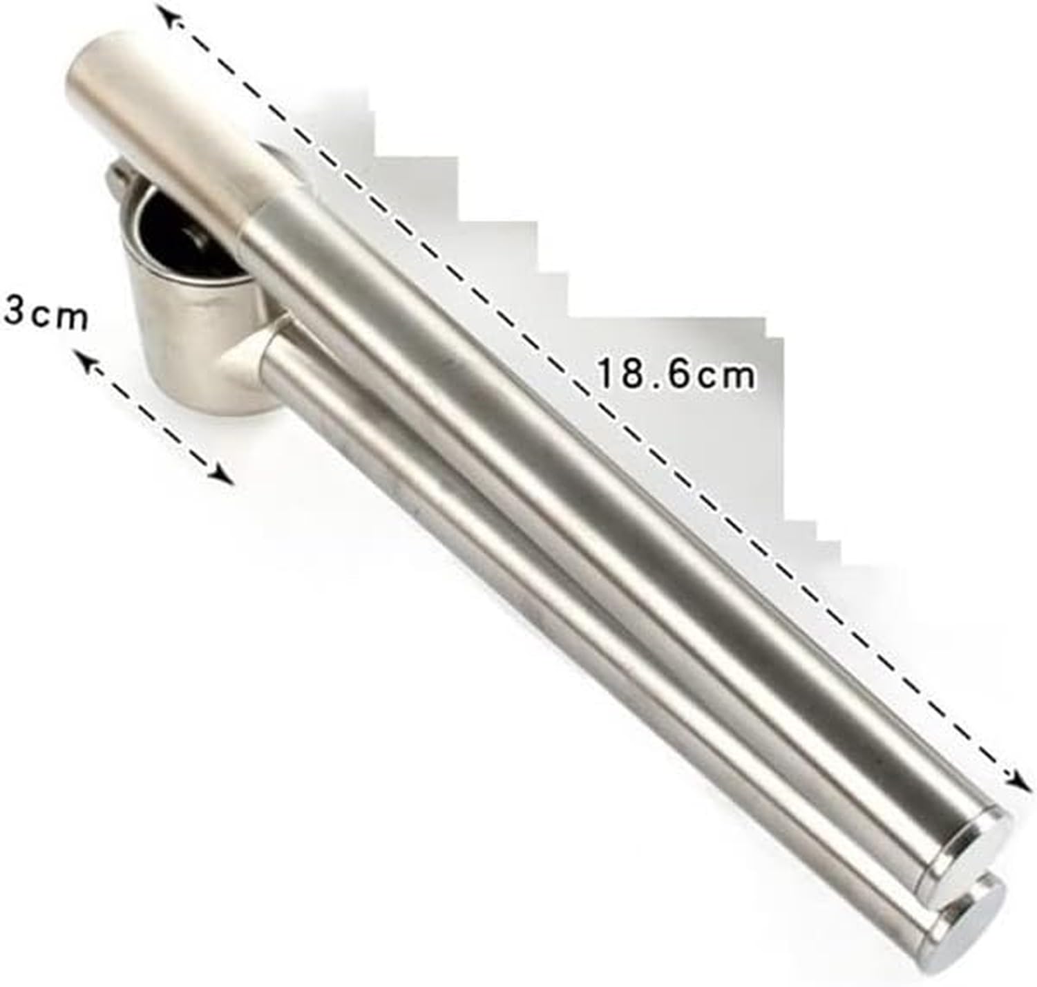 Prensa de ajos de Acero Inoxidable, triturador Manual de gengibre, machacador Antideslizante sin Salpicaduras, sin Volar Clavos, Plata, 18,6 * 3cm