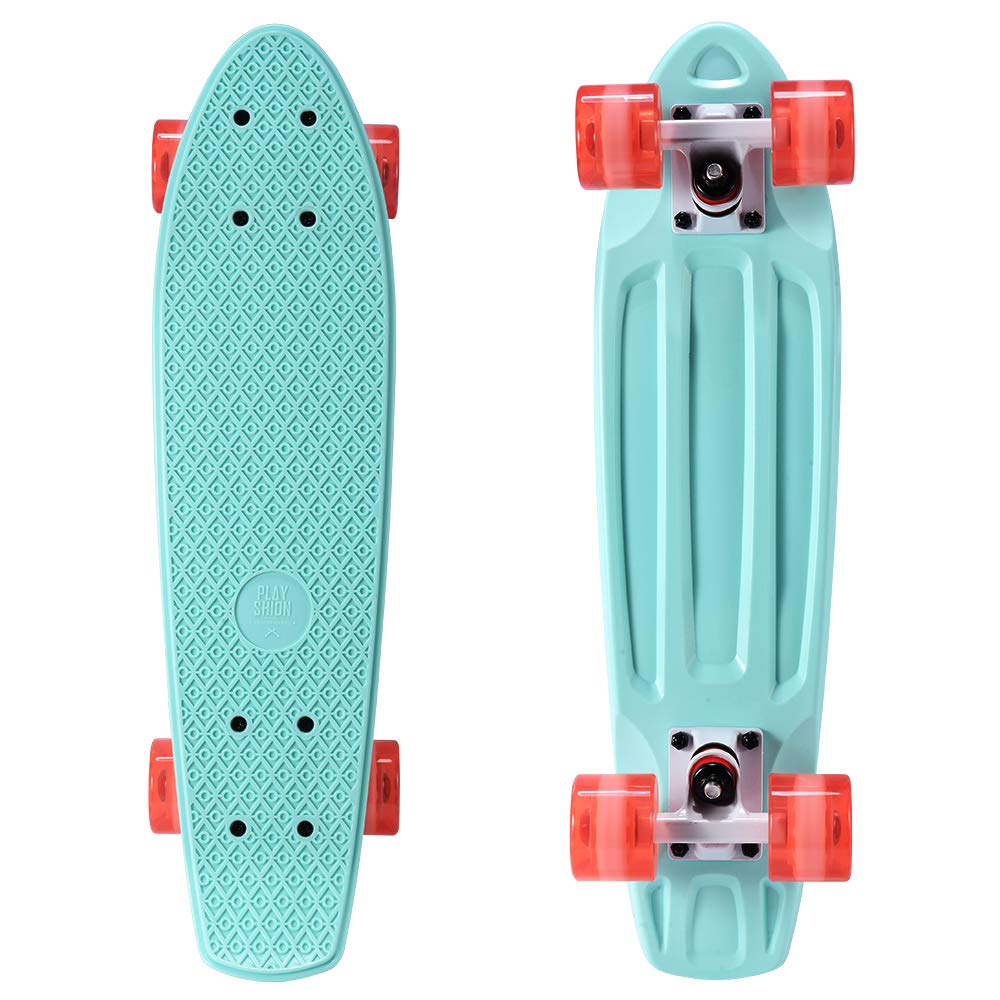 Mini Cruiser Skateboard for Kids, Beginners, and Adults - Lightweight and Portable 22 Inch Skateoard for Easy Riding - Supports Up to 300 lbs