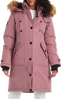 CANADA WEATHER GEARWomen's Winter Coat - Stadium Parka Jacket, Fur Trim Hood (S-3XL)