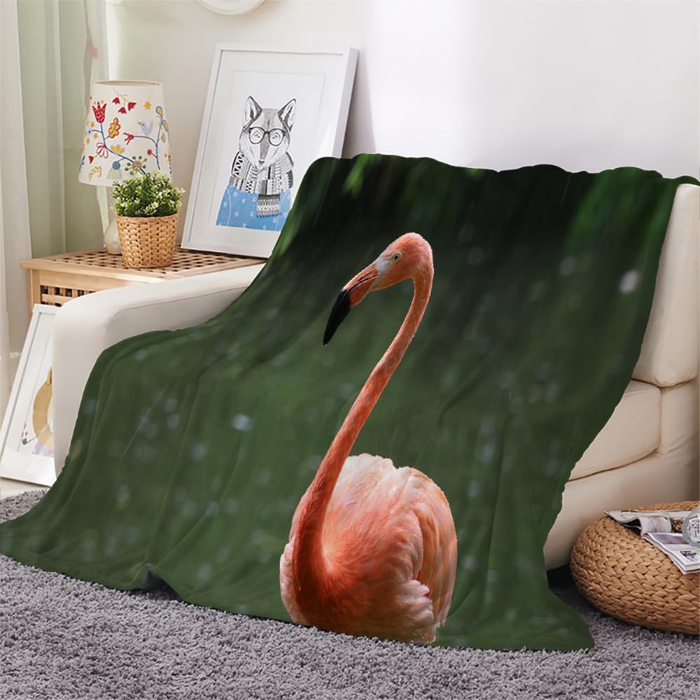 Couverture Polaire Flanelle Flamingo 150X200 Couverture Polaire Epaisse Hiver Chaude,Couverture Lit Jete De Canape 1 Personnes,Grand Chaud Et Doux,E24
