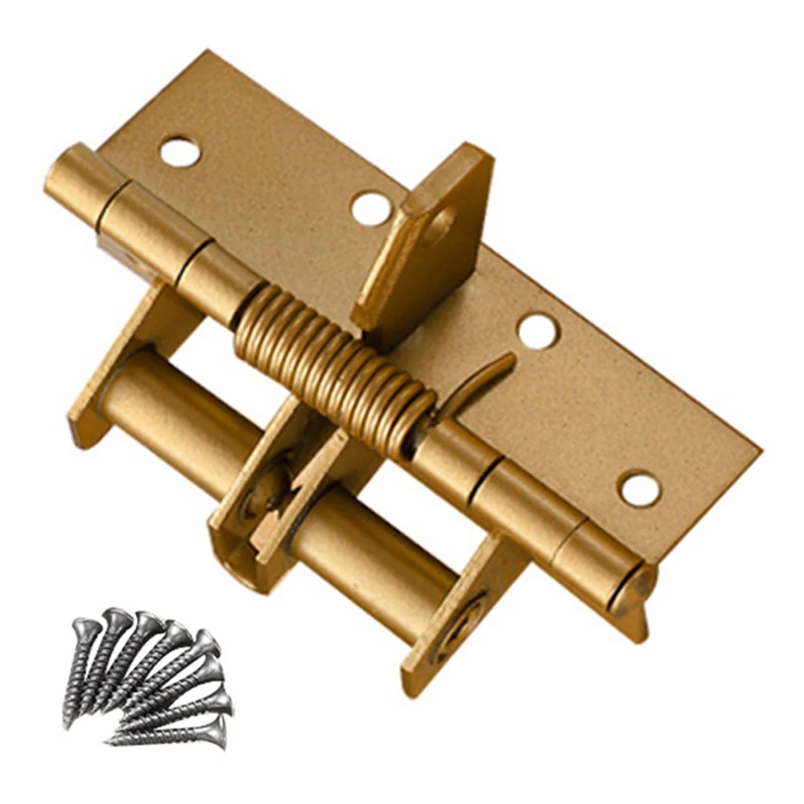 Axylqjvznc Yellow 4-Inch Self-Closing Spring Door Hinge With 90-Degree Hold, Rust-Resistant For Interior Doors