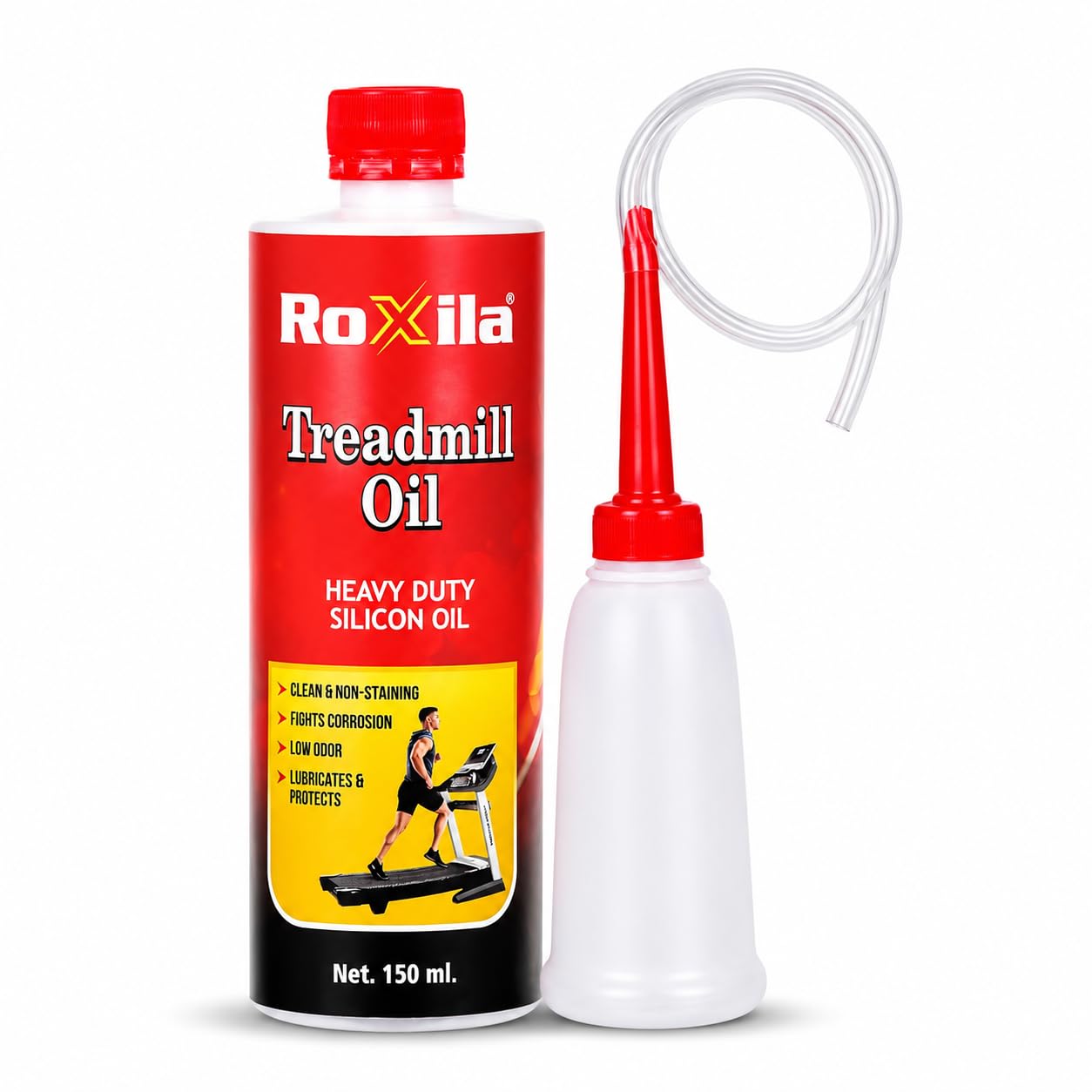 Roxila® High Viscosity Pure Silicone Treadmill Lubricant Oil for Belt with Oil Dispenser (150 ml)-image-5