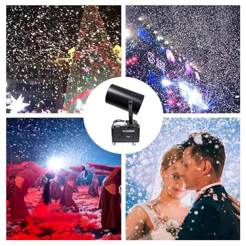 Máquina de nieve con control remoto, máquina de nieve artificial de 3000 W para interiores y exteriores, ideal para escenarios, Navidad, fiestas y festividades miniatura 6