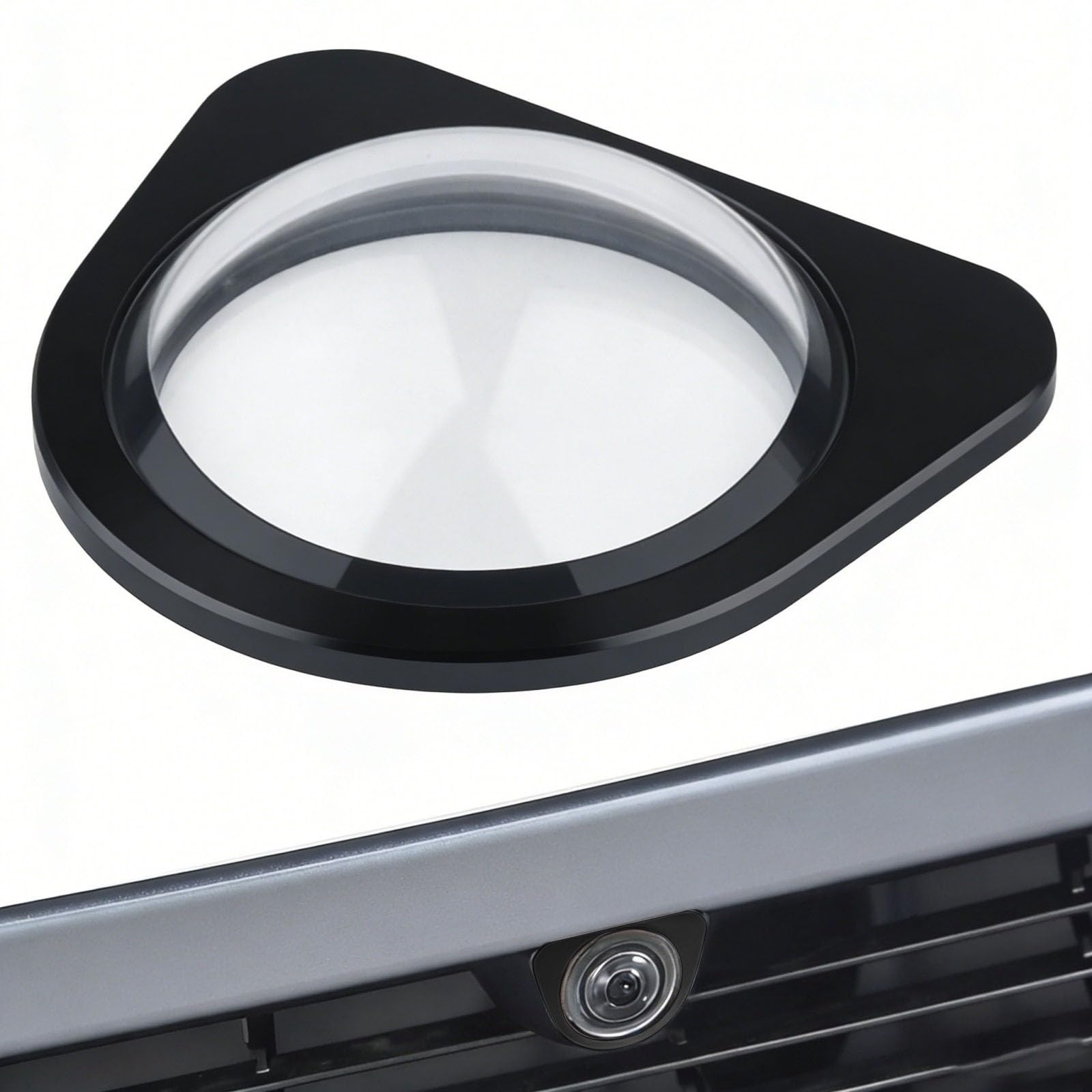 Protège-caméra avant en verre trempé compatible avec Tesla Model 3, Model Y, Model YL 2025-2026 – résistant aux rayures et aux chocs, protection complète de la lentille (noir)