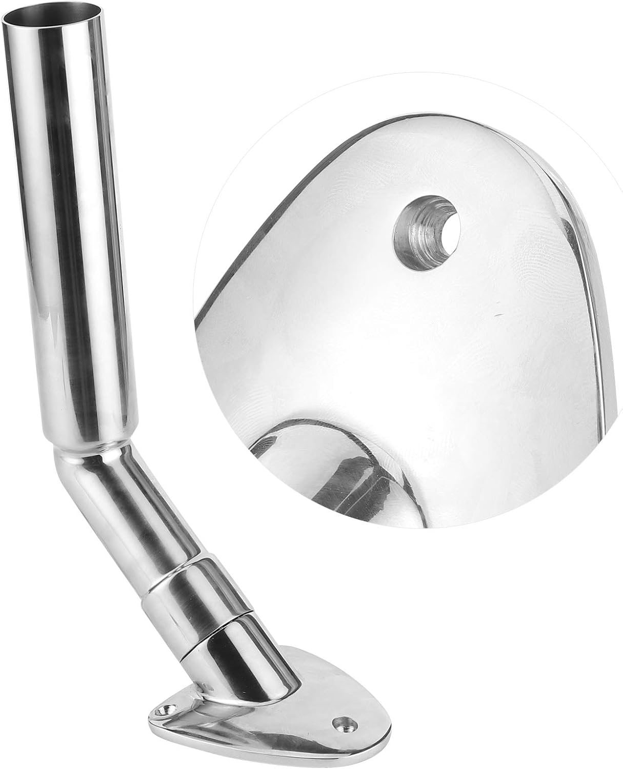 Fishing Rod Polished Holder Outrigger Fishing Rod Holder with Deck Mount Marine Yatch Pole Stainless Steel Hold Pipe Tube 40mm For Boats and Yachts